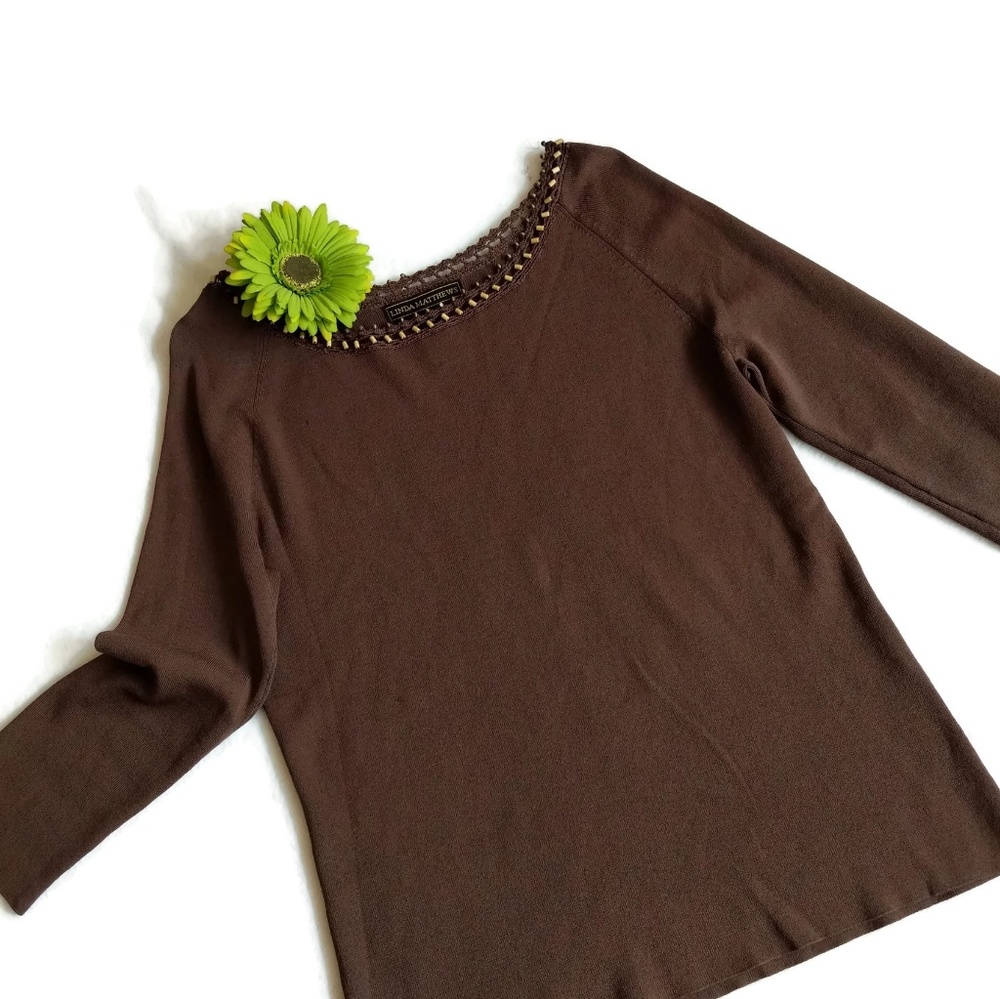 Linda Matthews Stretch Knit Pullover sz.XL. #311